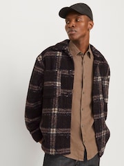 JACK & JONES Brown Checked Teddy Overshirt - Image 2 of 5
