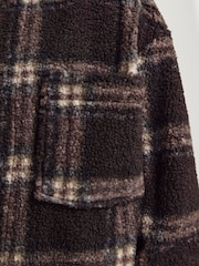 JACK & JONES Brown Checked Teddy Overshirt - Image 5 of 5