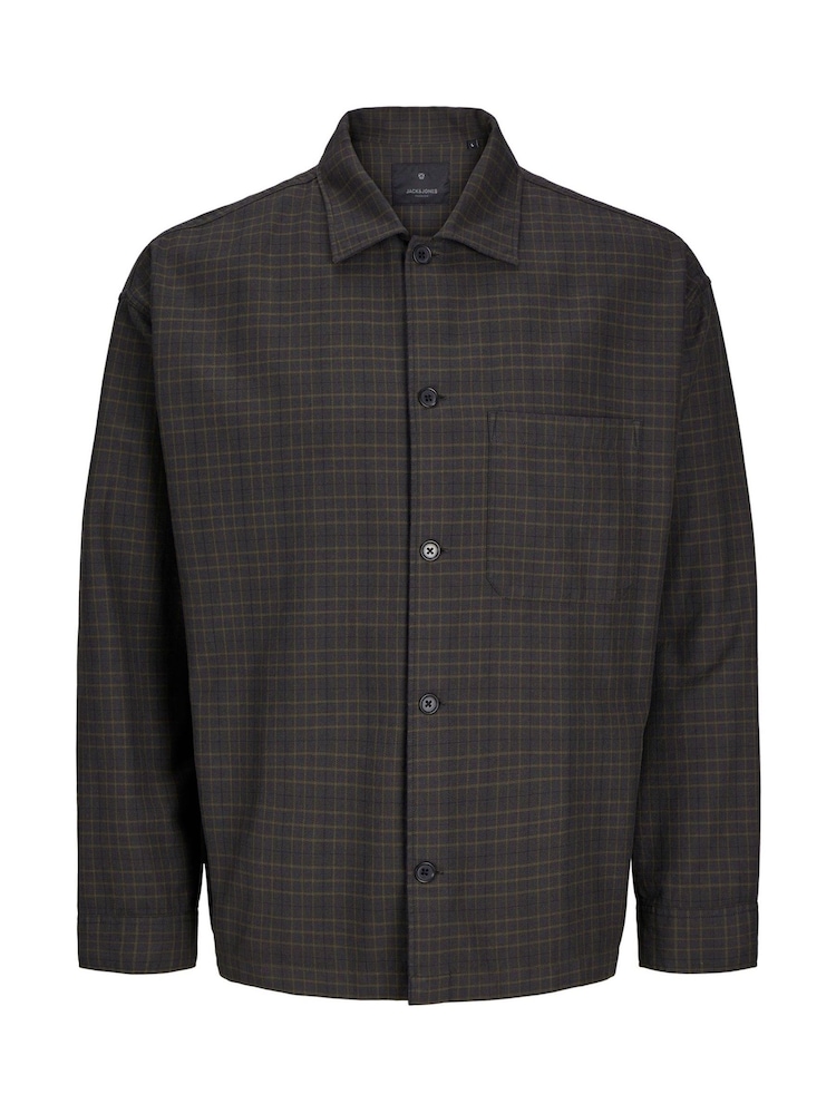 JACK & JONES Grey Long Sleeved Checked Overshirt - Image 6 of 6