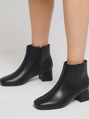 JD Williams Black Low Block Heel Ankle Boots In Extra Wide Fit - Image 1 of 4