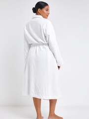 Simply Be White Pretty Secrets 100% Cotton Towling Dressing Gown - Image 2 of 4