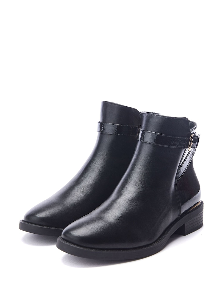 Moda in Pelle Laira Smart Ankle Boots With Strap Detail - Image 2 of 4