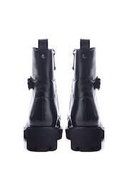 Negru - Moda in Pelle Oberon Mid Height Lace-Up Leather Boots - Image 3 of 4