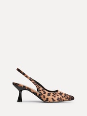 Linzi Animal Izzie Wide Fit Slingback Court Heels - Image 3 of 6