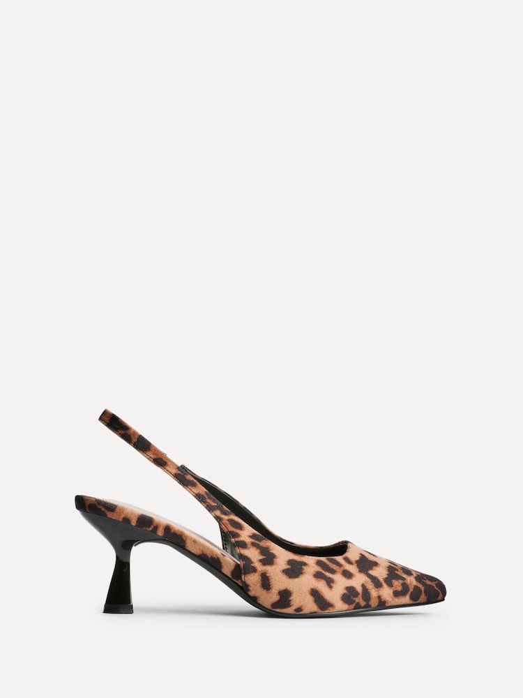 Linzi Animal Izzie Wide Fit Slingback Court Heels - Image 3 of 6