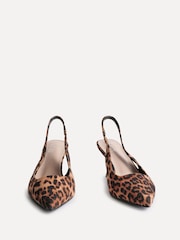 Linzi Animal Izzie Wide Fit Slingback Court Heels - Image 4 of 6