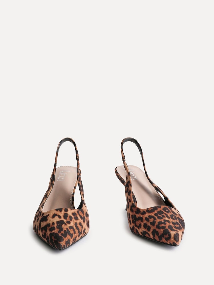 Linzi Animal Izzie Wide Fit Slingback Court Heels - Image 4 of 6