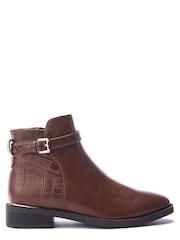 Moda in Pelle Laira Smart Ankle Boots With Strap Detail - Image 1 of 4
