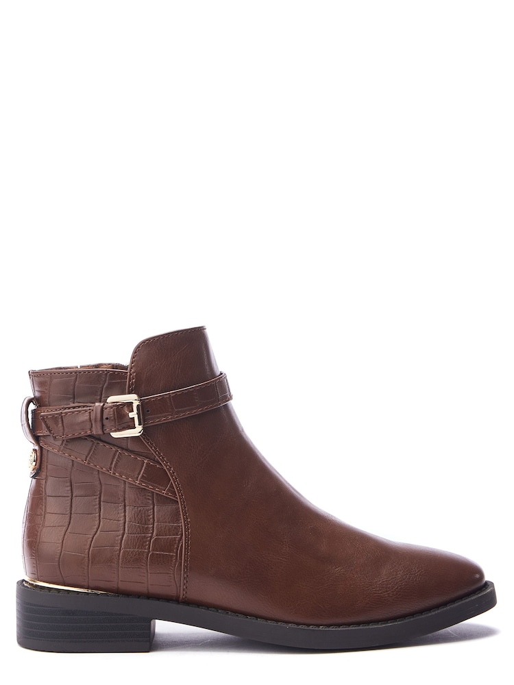 Moda in Pelle Laira Smart Ankle Boots With Strap Detail - Image 1 of 4