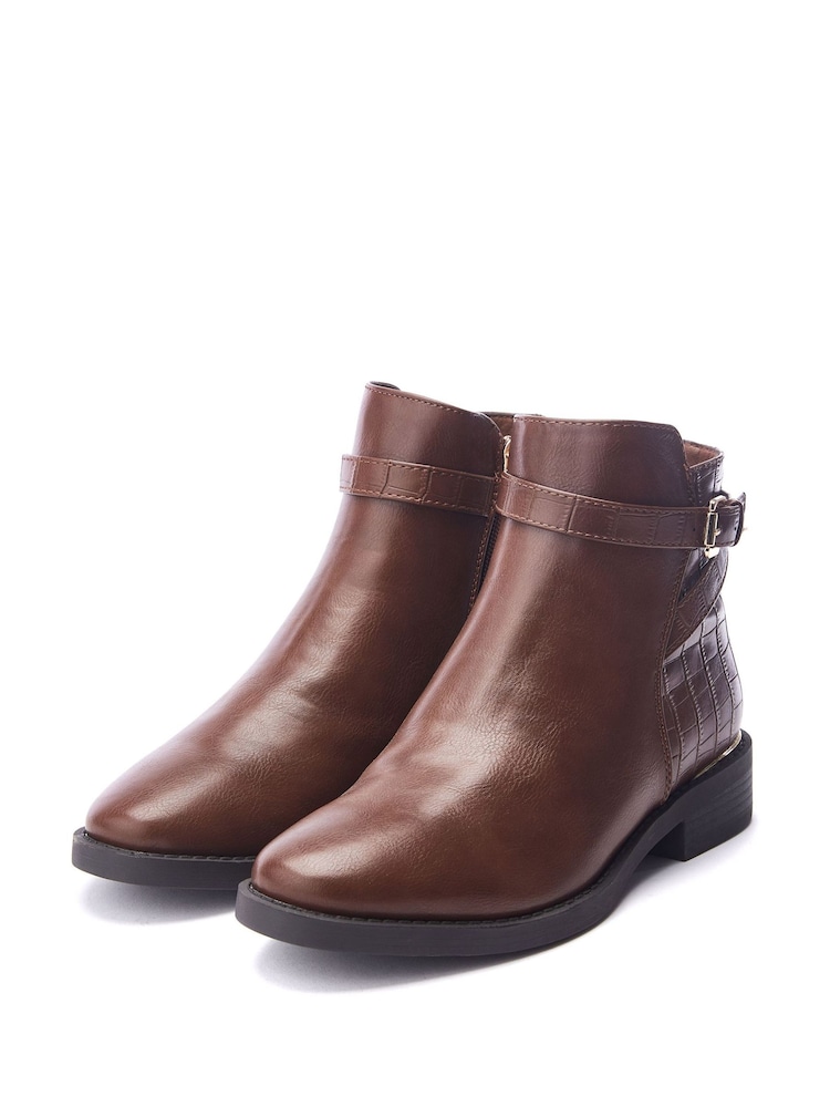 Moda in Pelle Laira Smart Ankle Boots With Strap Detail - Image 2 of 4