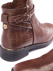 Moda in Pelle Laira Smart Ankle Boots With Strap Detail - Image 4 of 4