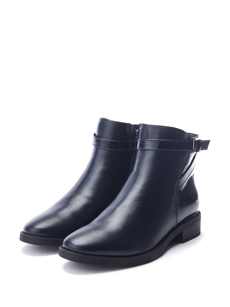 Moda in Pelle Laira Smart Ankle Boots With Strap Detail - Image 2 of 4
