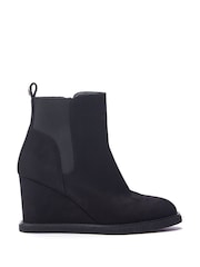 Moda in Pelle Pieux Wedge Heel Chelsea Black Boots - Image 1 of 4