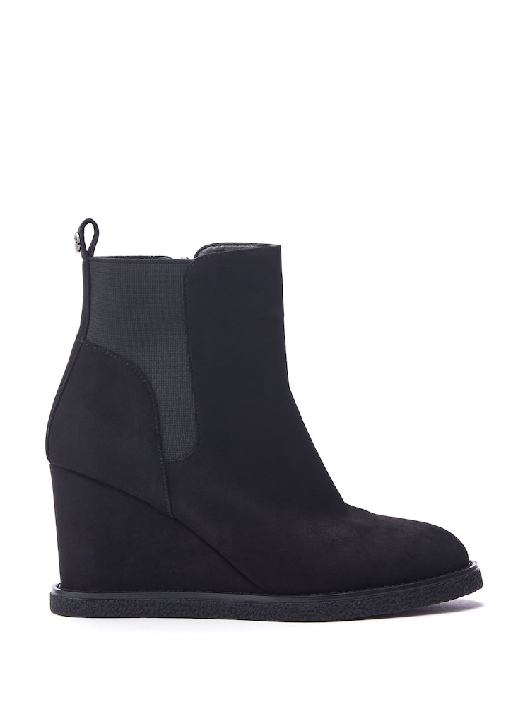 Moda in Pelle Pieux Wedge Heel Chelsea Black Boots - Image 1 of 4