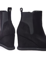 Moda in Pelle Pieux Wedge Heel Chelsea Black Boots - Image 4 of 4