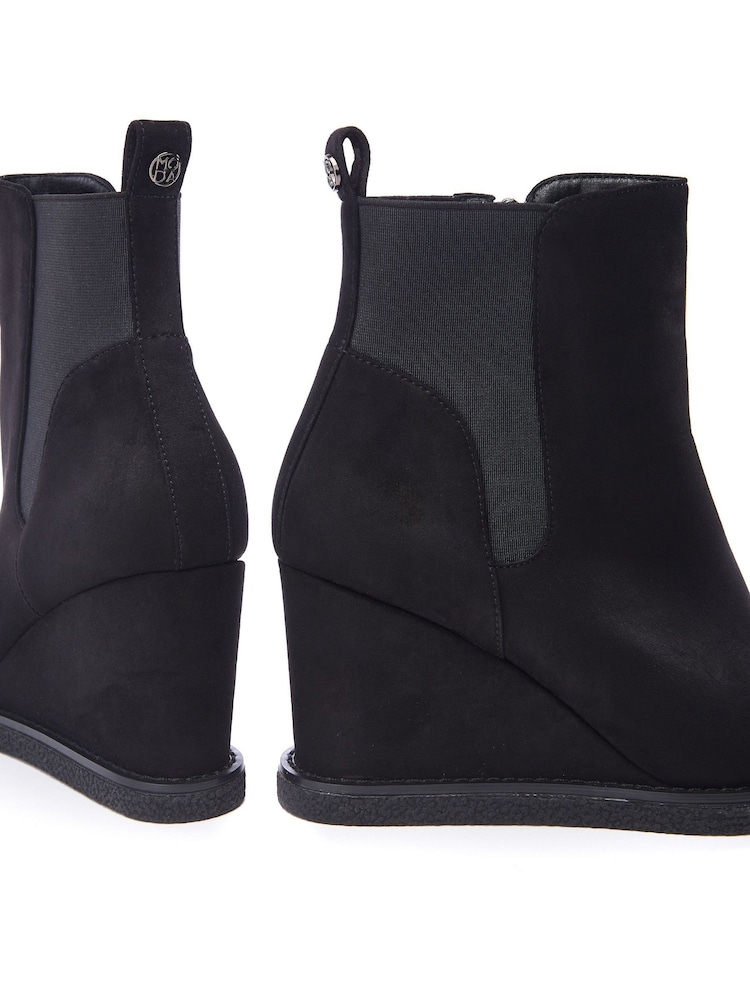 Moda in Pelle Pieux Wedge Heel Chelsea Black Boots - Image 4 of 4