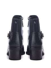 Moda in Pelle Leighton Leather Block Heel Ankle Boots With Strap Detail - Image 3 of 4