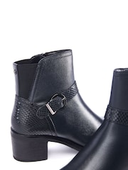 Moda in Pelle Leighton Leather Block Heel Ankle Boots With Strap Detail - Image 4 of 4