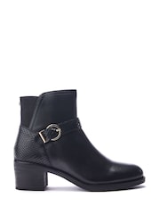 Moda in Pelle Leighton Leather Block Heel Ankle Boots With Strap Detail - Image 1 of 4
