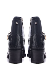 Moda in Pelle Leighton Leather Block Heel Ankle Boots With Strap Detail - Image 3 of 4