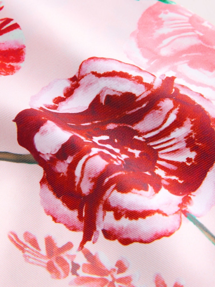 Pink Floral Print Pre Tied Satin Headscarf - Image 6 of 6