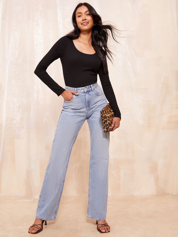 Friends Like These Black Long Sleeve Scoop Neck Bodysuit - Image 2 of 4