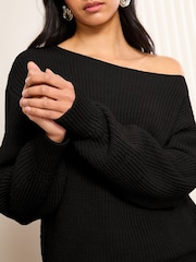 Friends Like These Black Petite Off The Shoulder Jumper - Image 2 of 5