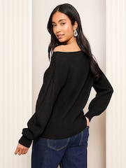 Friends Like These Black Petite Off The Shoulder Jumper - Image 4 of 5