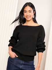 Friends Like These Black Petite Off The Shoulder Jumper - Image 5 of 5