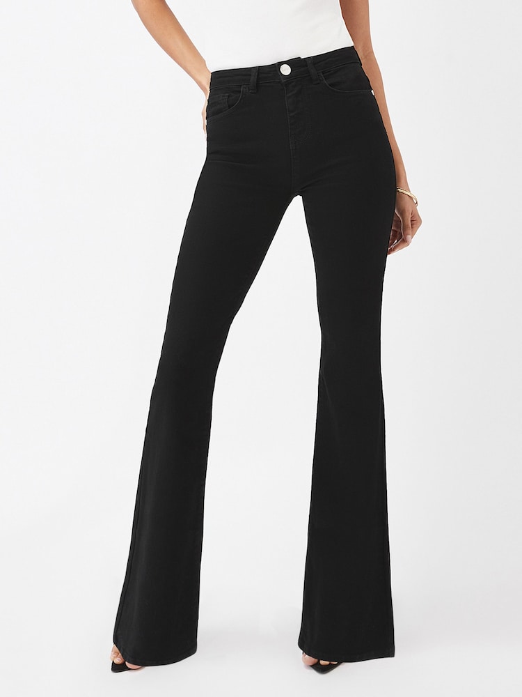 Lipsy Black Mid Rise Flare Jeans - Image 4 of 4