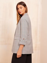 Friends Like These Grey Edge to Edge Button Detail Blazer - Image 1 of 4