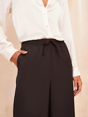 Friends Like These Black Wide Leg Elasticated Belted Trousers - Image 3 of 4