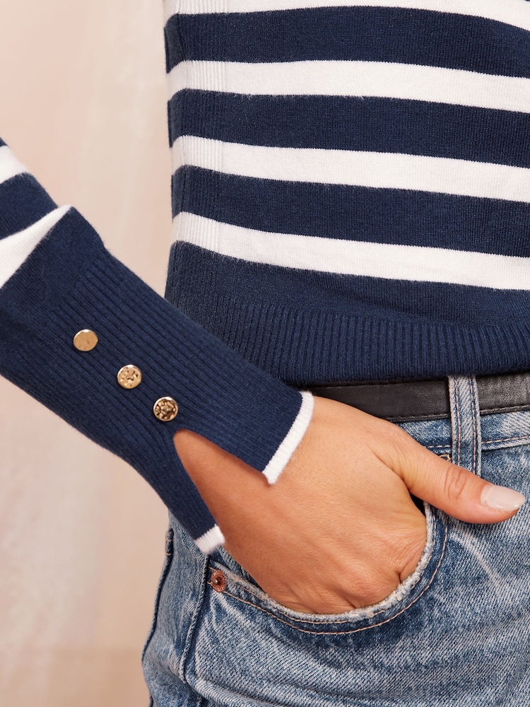 Friends Like These Stripe Long Sleeve Crew Neck Jumper - Image 2 of 4