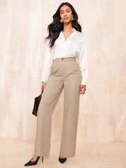 Friends Like These Brown Wide Leg Tailored Check Trousers - Image 2 of 4