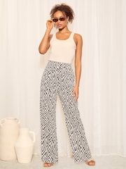 Friends Like These Black Wide Leg Textured Co-ord Trousers - Image 3 of 4