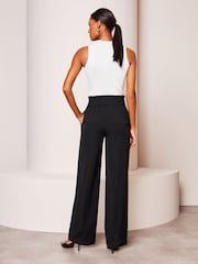 Lipsy Black Petite Belted Wide Leg Trousers - Image 2 of 4