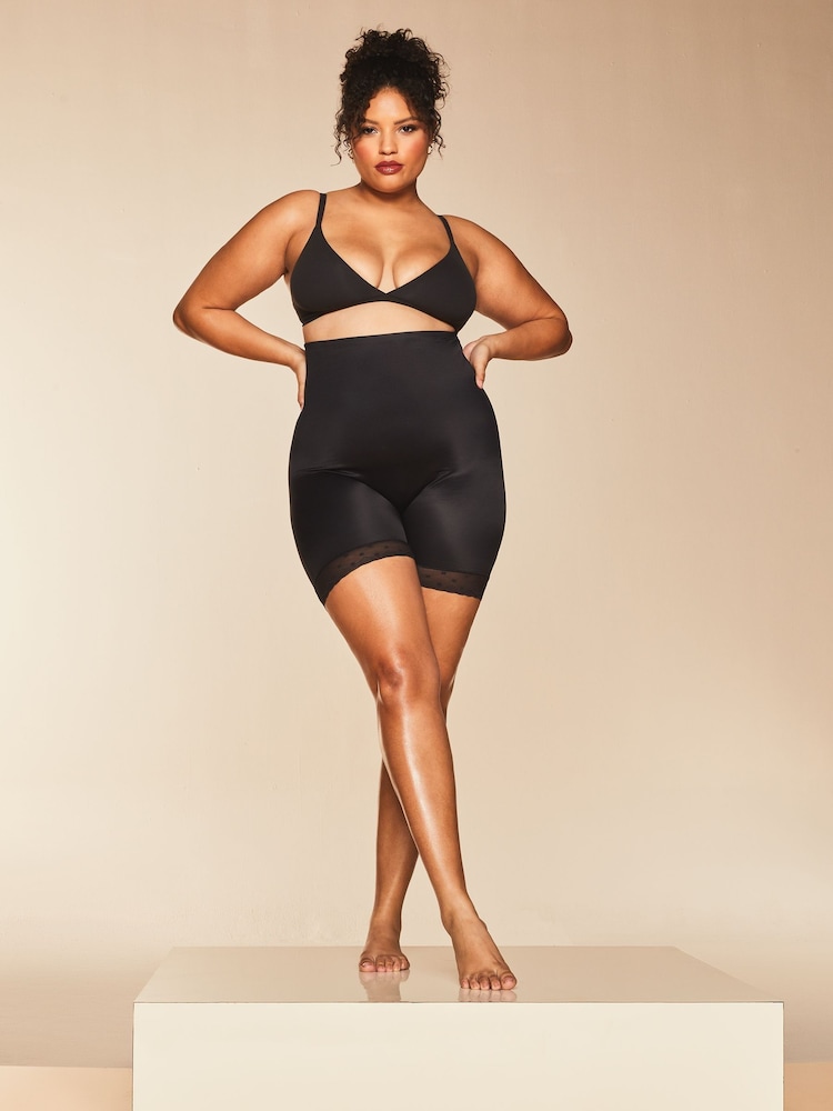 Lipsy Black Sculpt Medium Tummy Control Mid Thigh Shapewear Shorts - Image 2 of 7