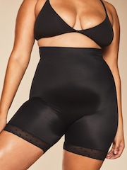 Lipsy Black Sculpt Medium Tummy Control Mid Thigh Shapewear Shorts - Image 6 of 7