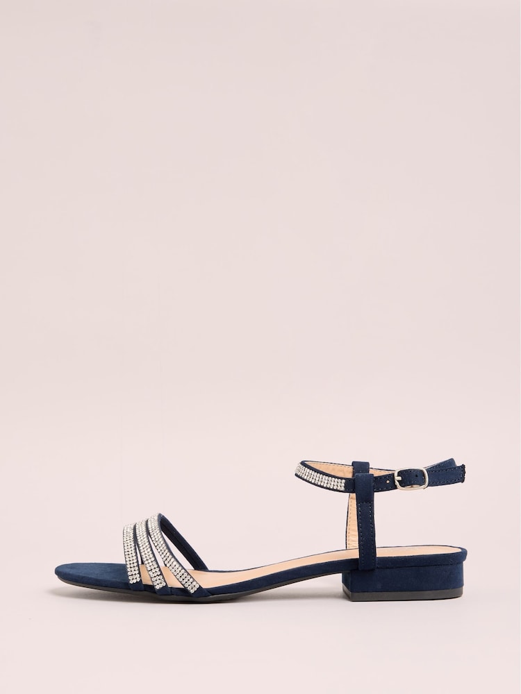 Friends Like These Blue Standard Fit Occasion Strappy Gem Sandals - Image 5 of 5