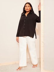 Curves Like These Black Long Sleeve Relaxed Shirt - Image 2 of 8