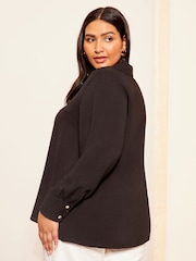 Curves Like These Black Long Sleeve Relaxed Shirt - Image 4 of 8