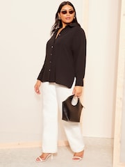 Curves Like These Black Long Sleeve Relaxed Shirt - Image 6 of 8