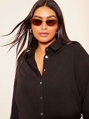 Curves Like These Black Long Sleeve Relaxed Shirt - Image 7 of 8