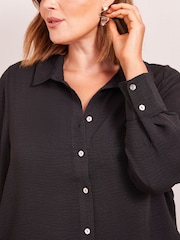 Curves Like These Black Long Sleeve Relaxed Shirt - Image 8 of 8
