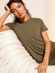 Friends Like These Green Straight Short Sleeve T-Shirt Dress - Image 2 of 4