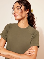 Friends Like These Green Straight Short Sleeve T-Shirt Dress - Image 3 of 4