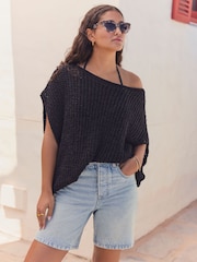 Black Slouchy Knit Tank - Image 1 of 7