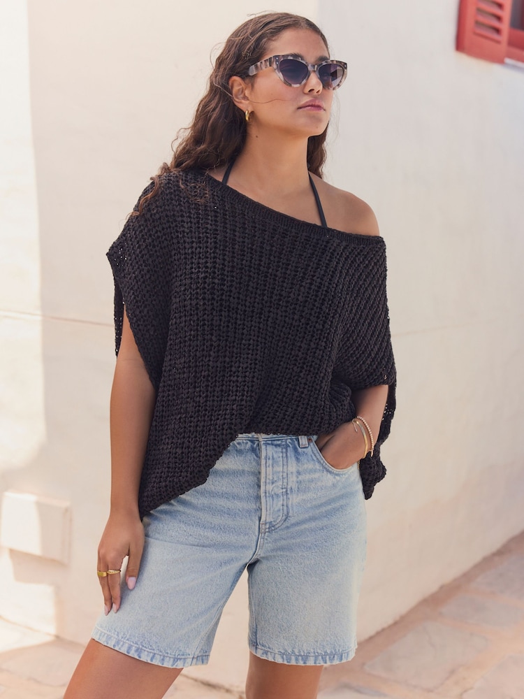 Black Slouchy Knit Tank - Image 1 of 7