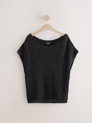 Black Slouchy Knit Tank - Image 5 of 7