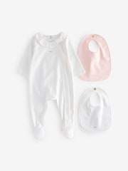 Chloé Baby Logo White Sleepsuit and Bibs Set With Giftbox - Image 1 of 10